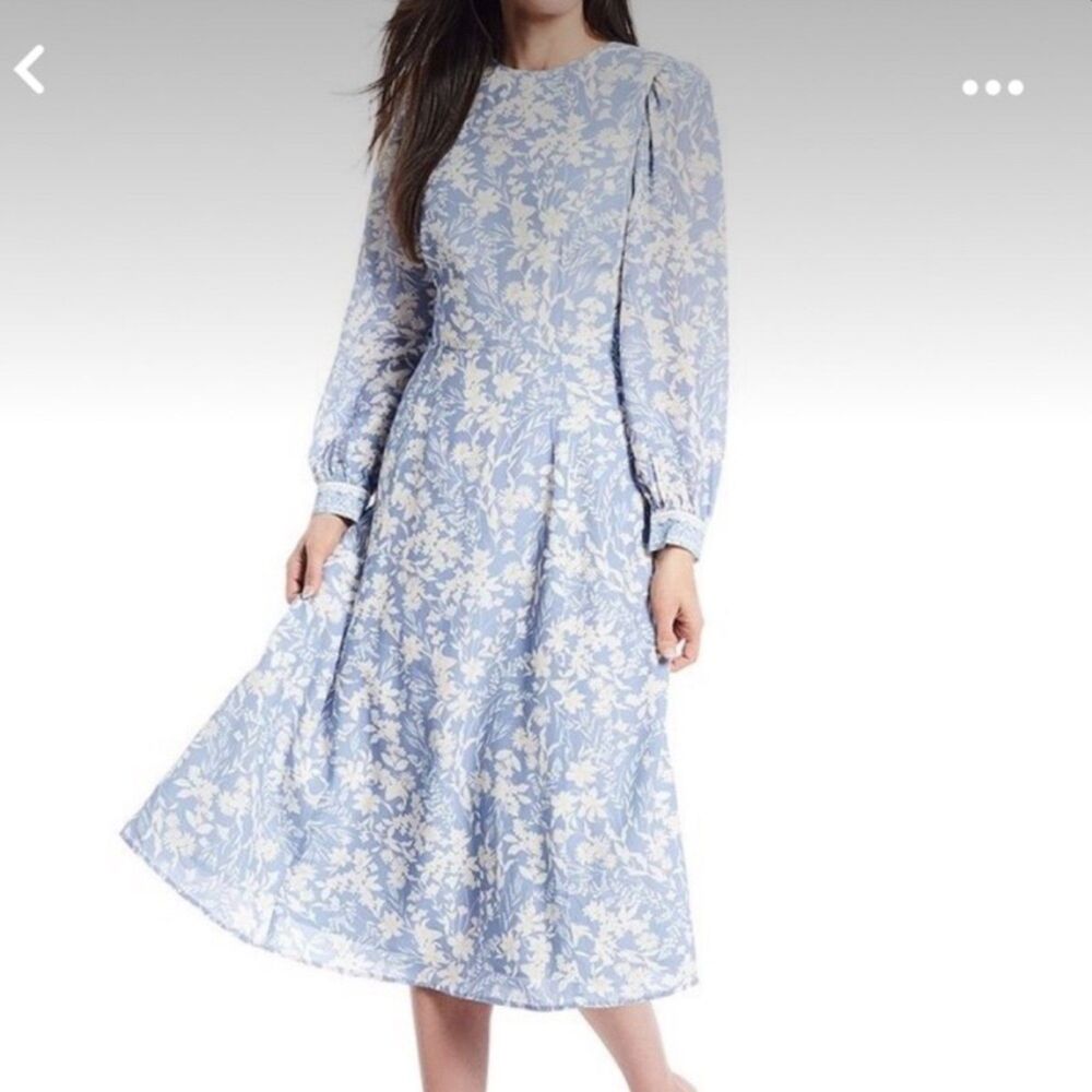 Antonio Melani Floral Midi Dress size 12 Cottagecore Spring Easter Garden Tea